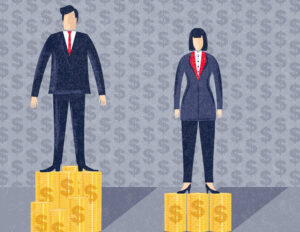 Business Man and Woman Workplace Inequality